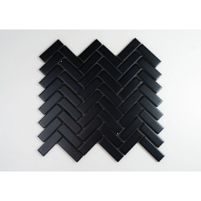 1X3 BLACK HERRINGBONE MATTE PORCELAIN MOSAIC - porcelain tile